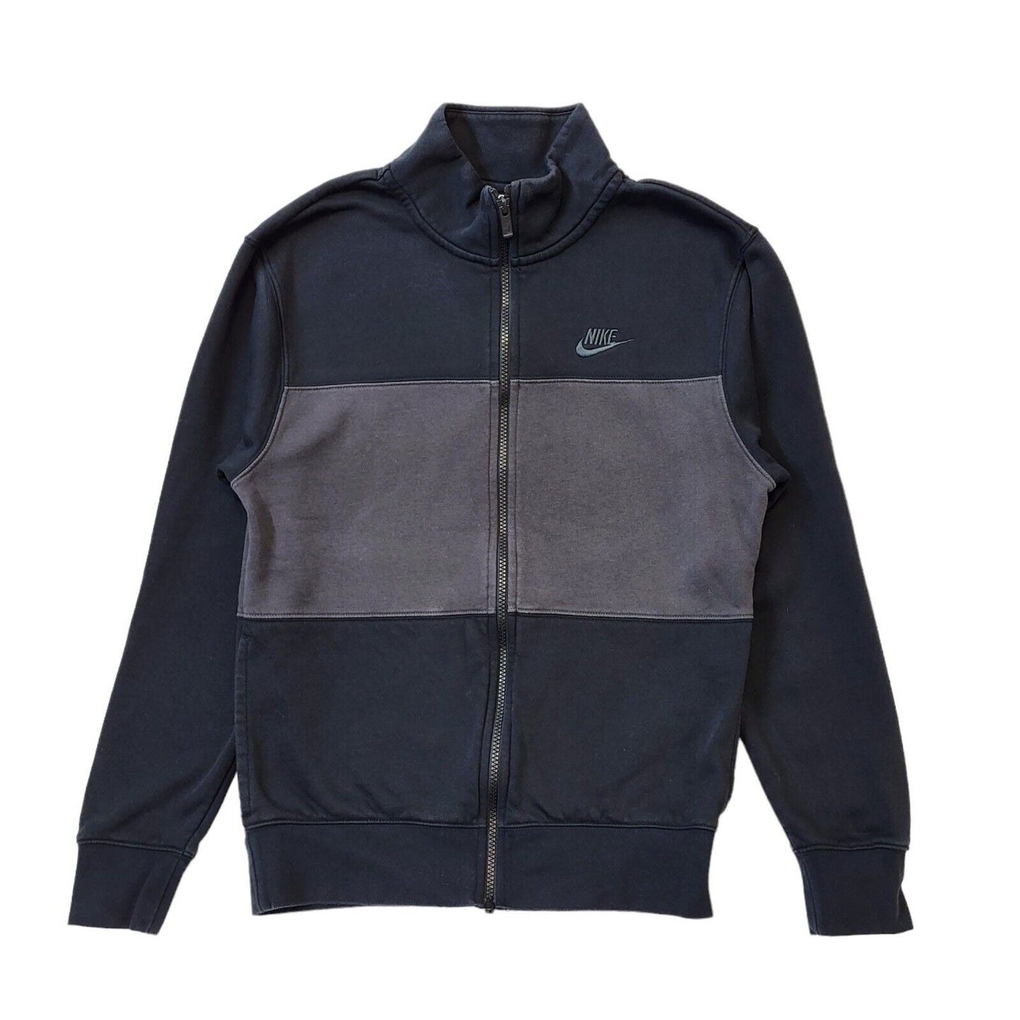 Nike Black Grey Zipped Sports Tracksuit Top Uk Men's Extra Small G454