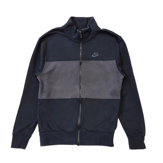Nike Black Grey Zipped Sports Tracksuit Top Uk Men's Extra Small G454