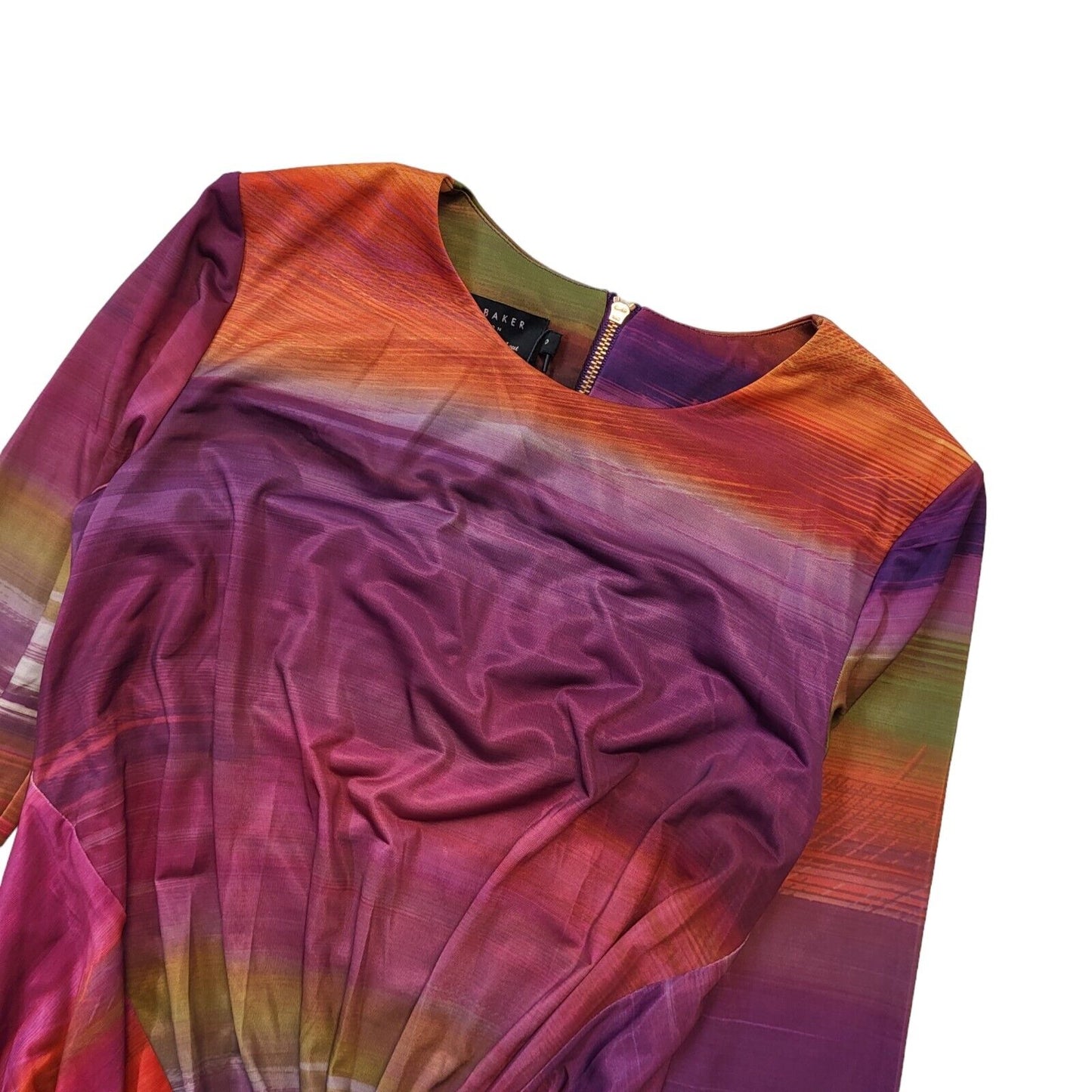 Ted Baker Purple Long Sleeve Slim Evening Formal Dress Women's UK 4-6 G822