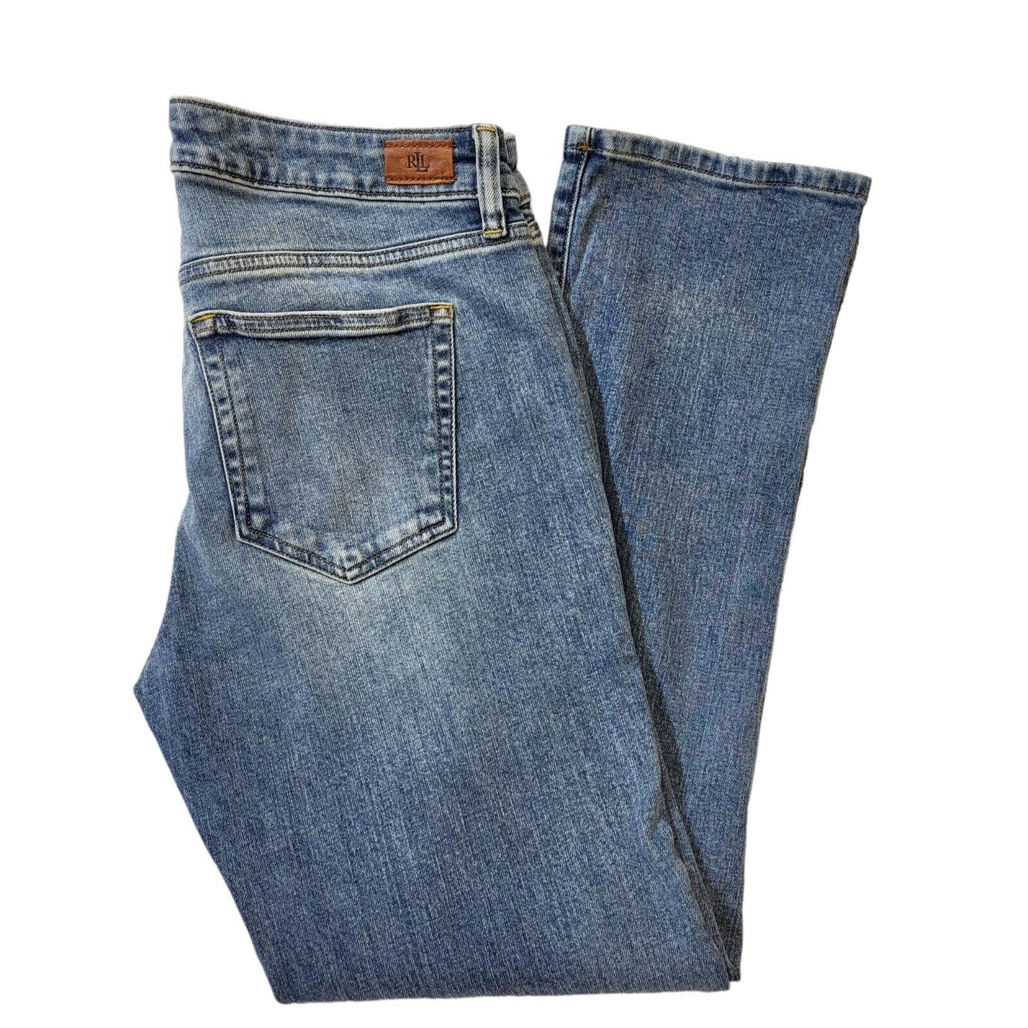Ralph Lauren Blue Straight Zip Fly Denim Jeans UK Women's 8/10 W26-28 L28 G427