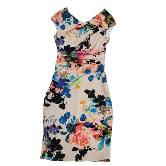 Lipsy Nude Floral Pencil Summer Shif Dress UK Women's M 10 BNWT H757