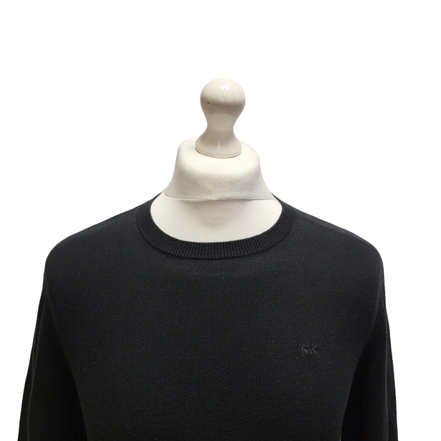 Michael Kors Black Crew Neck Cotton Jumper Uk Men's Small BB272