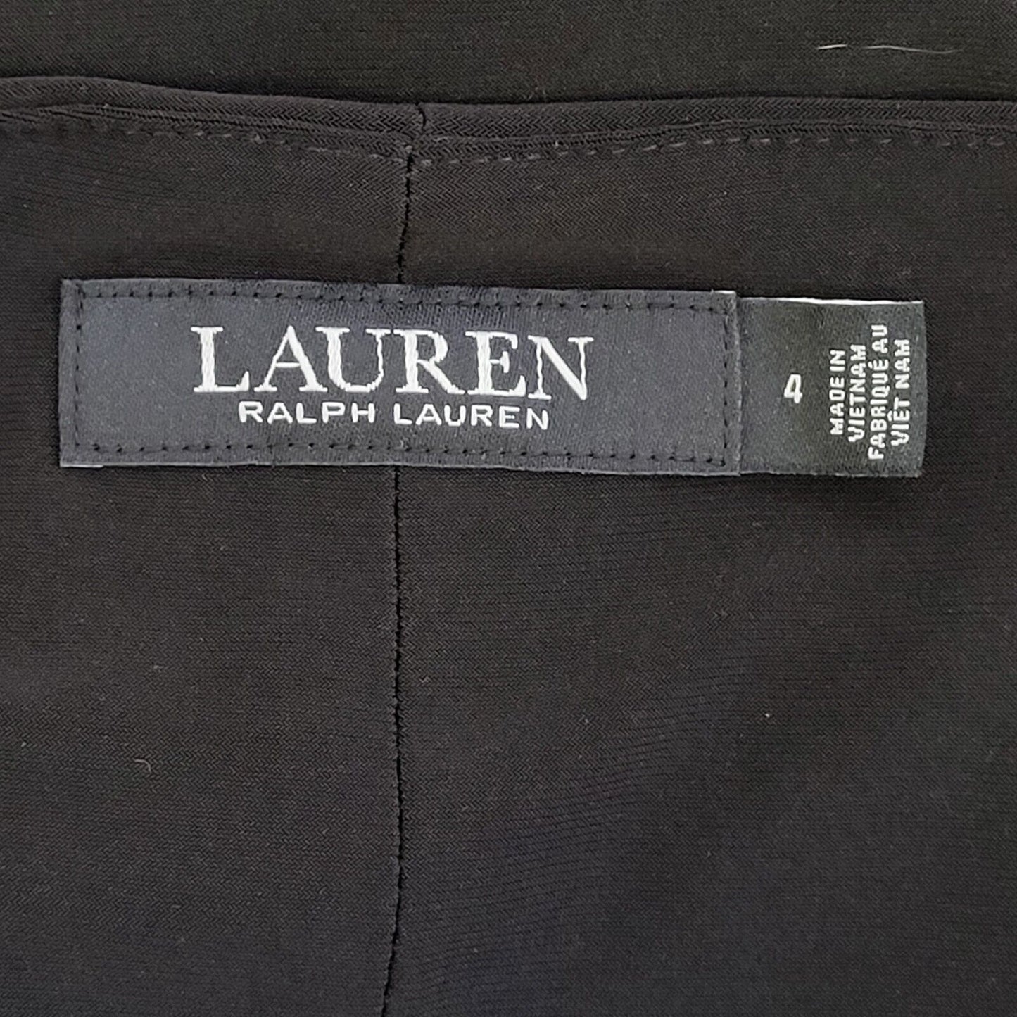 Ralph Lauren Black 3/4 Sleeve V-Neck Dress Uk Women's uk 8 (usa 4) G607