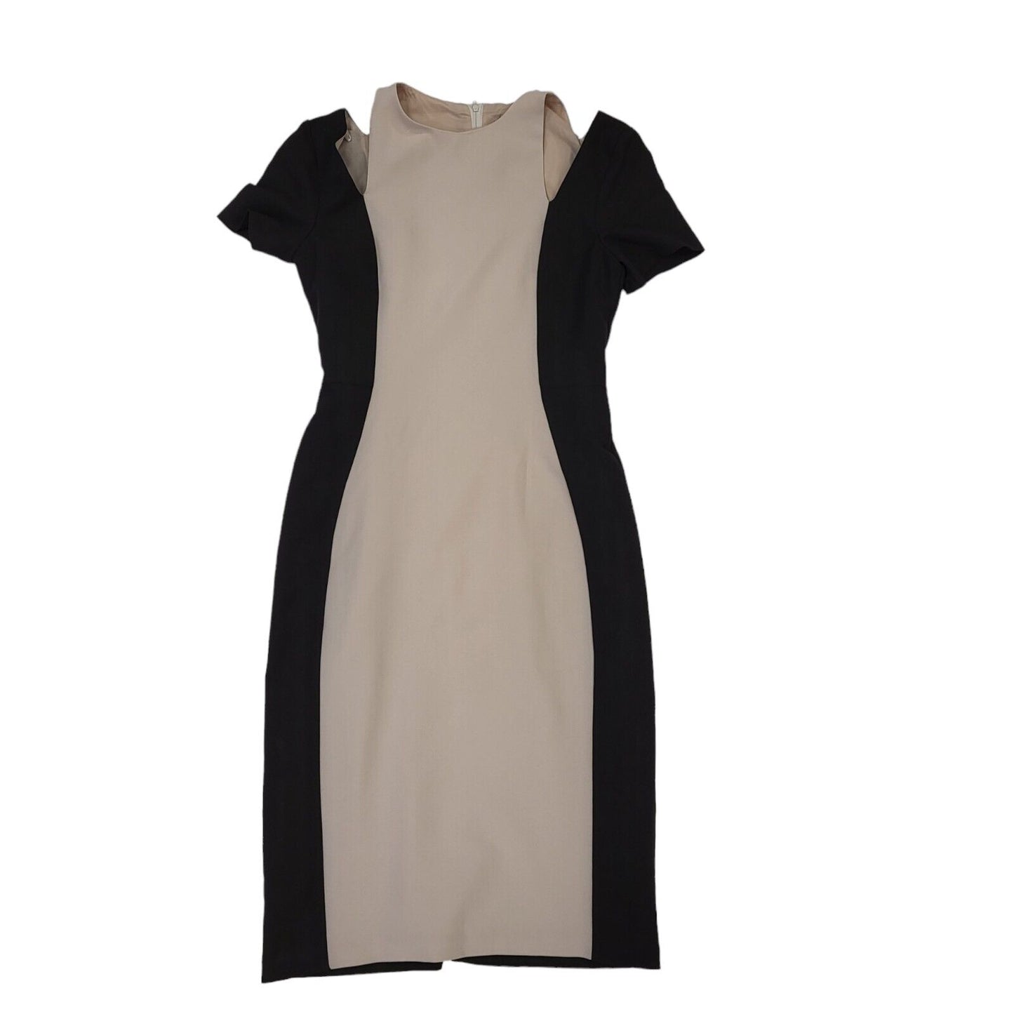 Miss Selfridge Black Beige Sleeveless Bodycon Dress UK Women's 10 Bnwt BB361