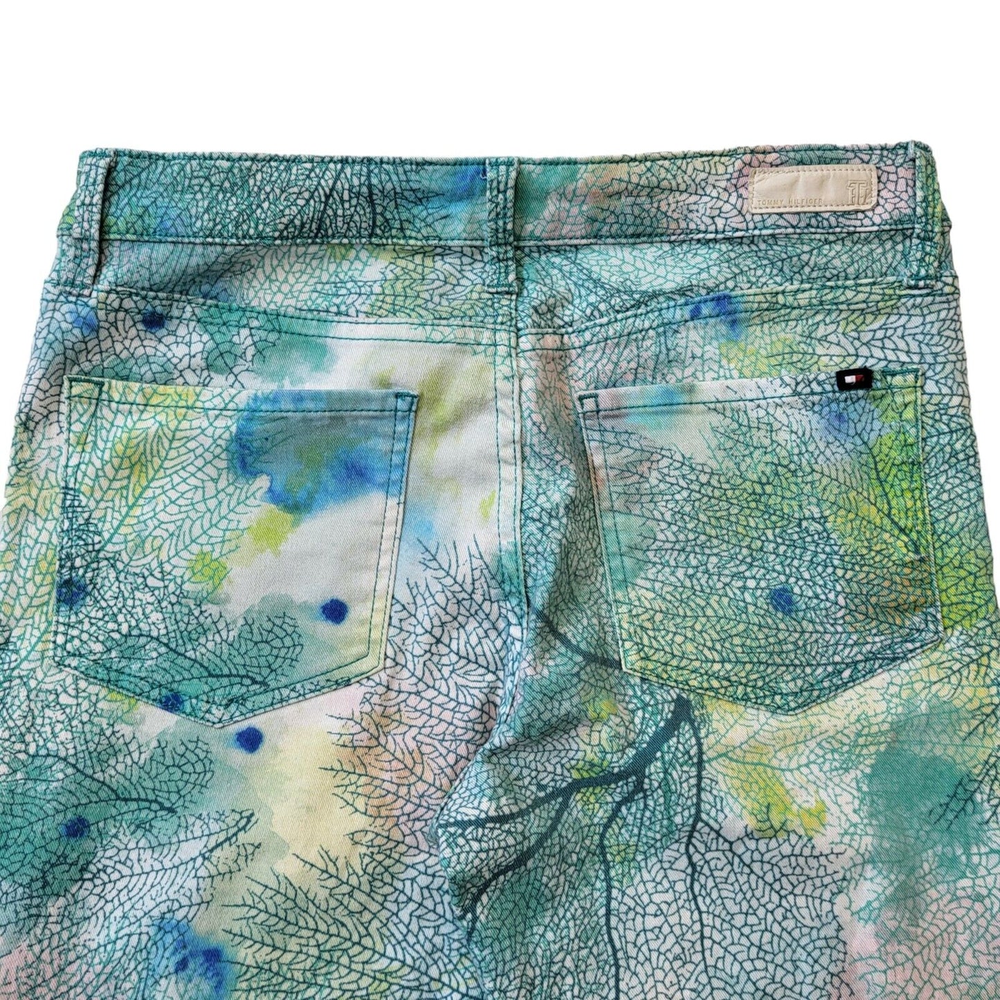 Tommy Hilfiger Green Floral Skinny Denim Jeans UK Women's 10 W28 L31 G431