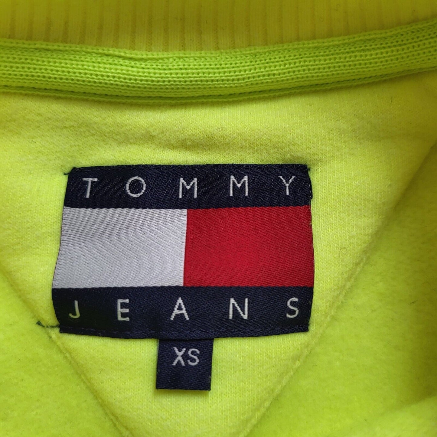 Tommy Jeans Yellow Spell Out Long Sleeve Sweatshirt Women's UK XS 8 EU 34 H142