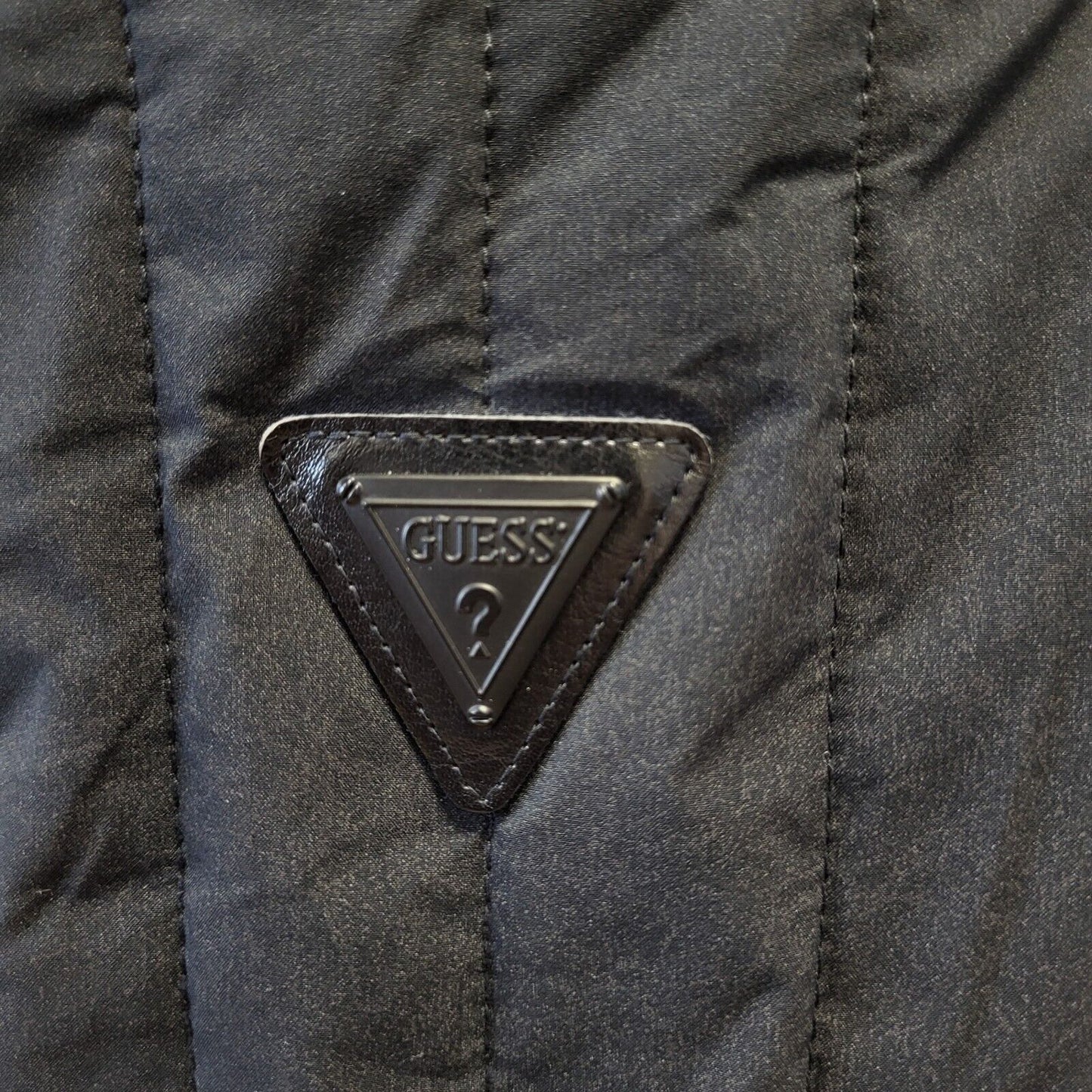 Guess Black Ribbed Slim Fit Zipped Jacket Uk Men's S Eu 46 G302