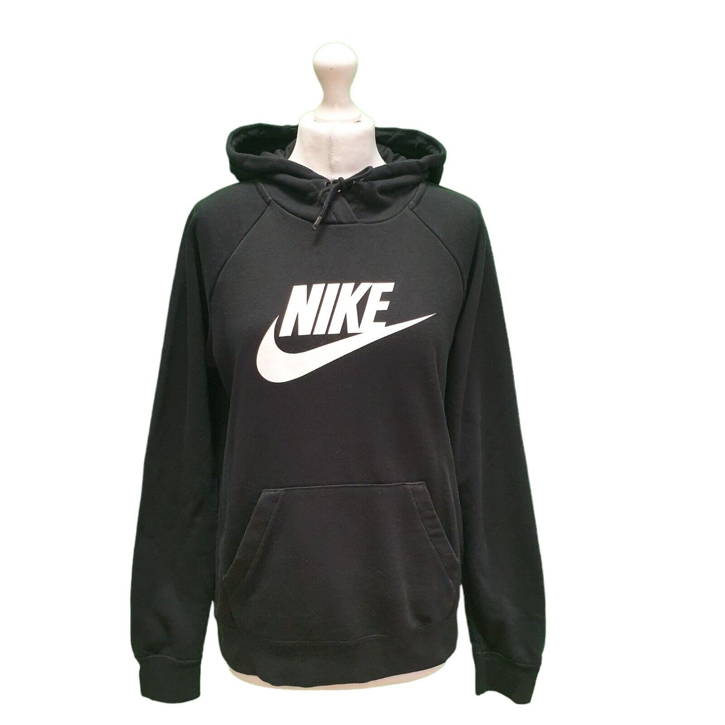 Nike Black Drawstring Sweatshirt Hoodie Women's UK M 10 H941