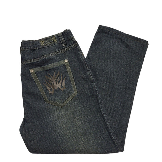 Fusal Dark Blue Straight Denim Jeans Men's uk 4xL W42 L32 H667