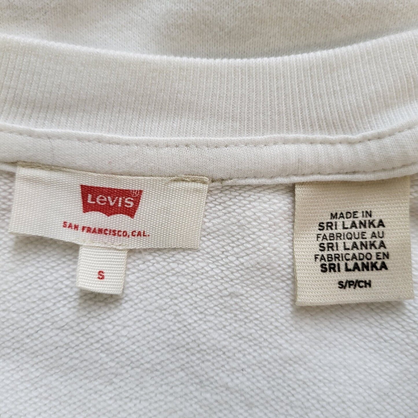 Levi's White Spell Out Long Sleeve Sweatshirt Women's UK S 8 EU 36 H217