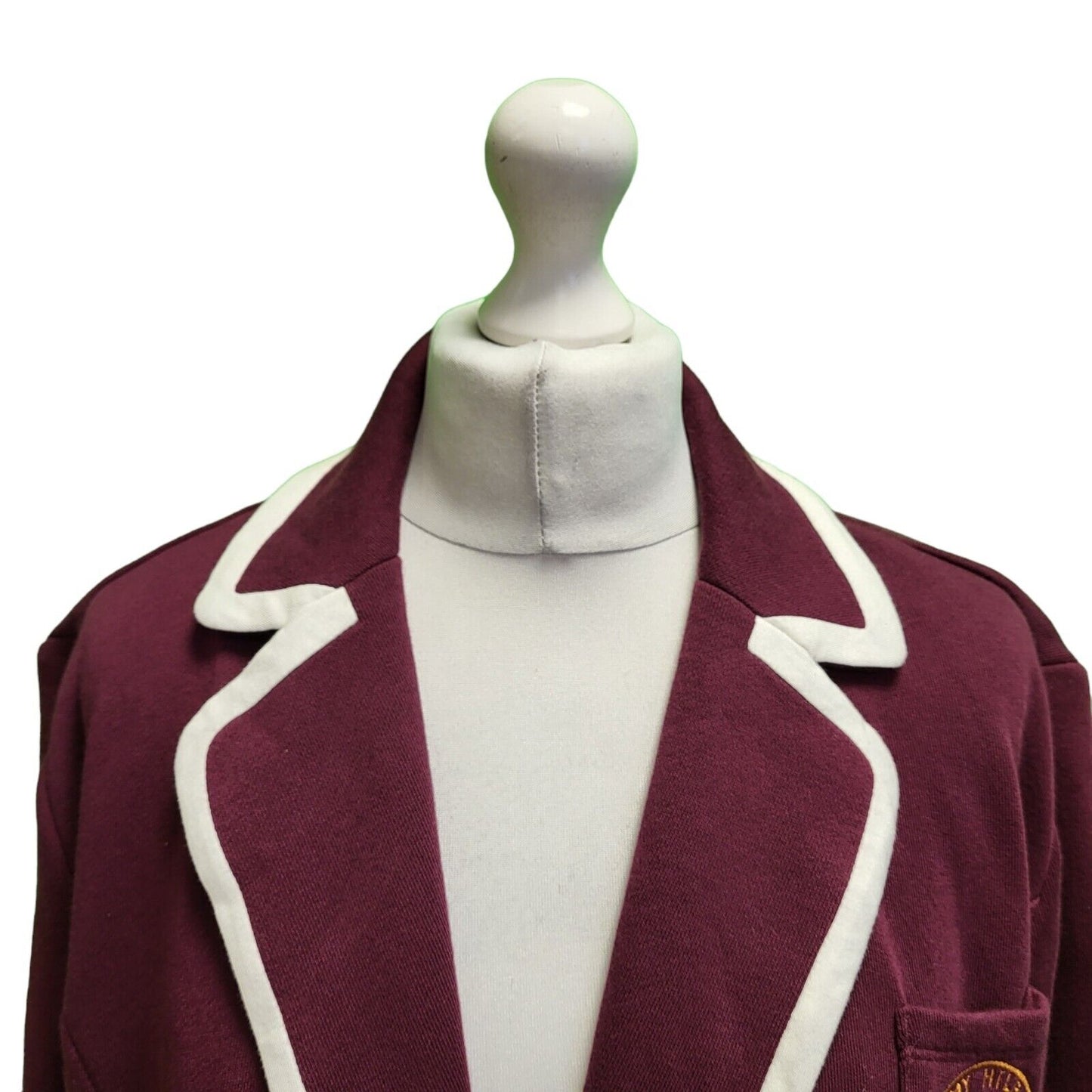 Tommy Hilfiger Burgundy Button Collared Suit Jacket Uk Women's 14 xL H719