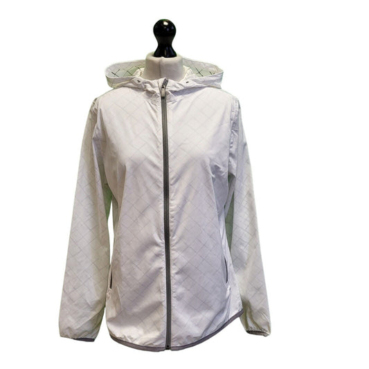 Adidas Clima Storm Hooded White Sports Jacket Women's Uk L 12 E649