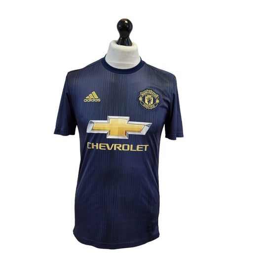 Adidas Chevrolet Manchester Utd FC No 1 Ini Blue Football Shirt Men's UK S E930