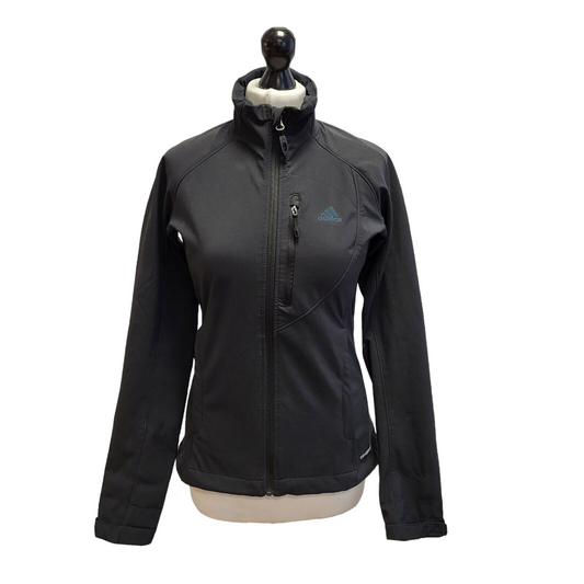 Adidas Climaproof Black Zipped Jacket Womens UK S 8 EU 36 E743
